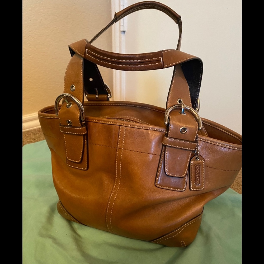 Tan Leather Coach Purse